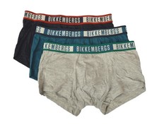 Boxer homme BIKKEMBERGS, pack 3 pièces, élastique visible, sous-vêtements en cot