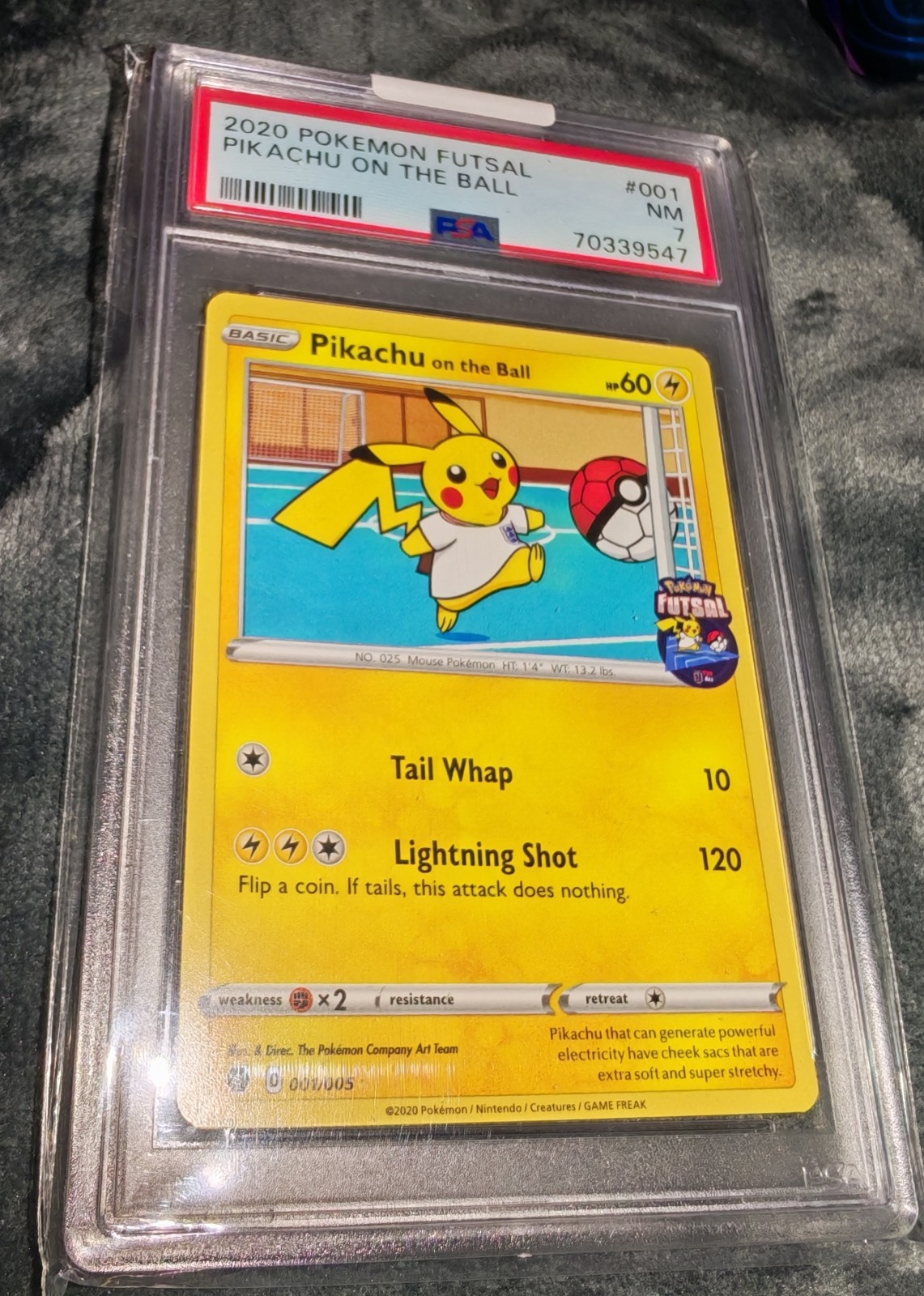 Pikachu on the Ball #001/005 Pokémon Futsal Collection — UK Promo Grade: PSA 9