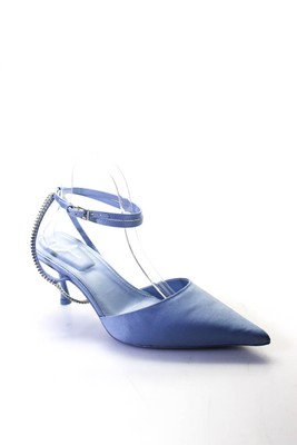 Jonathan Simkhai Womens Sam Crystal Harness Pumps - Light Sky Size 41