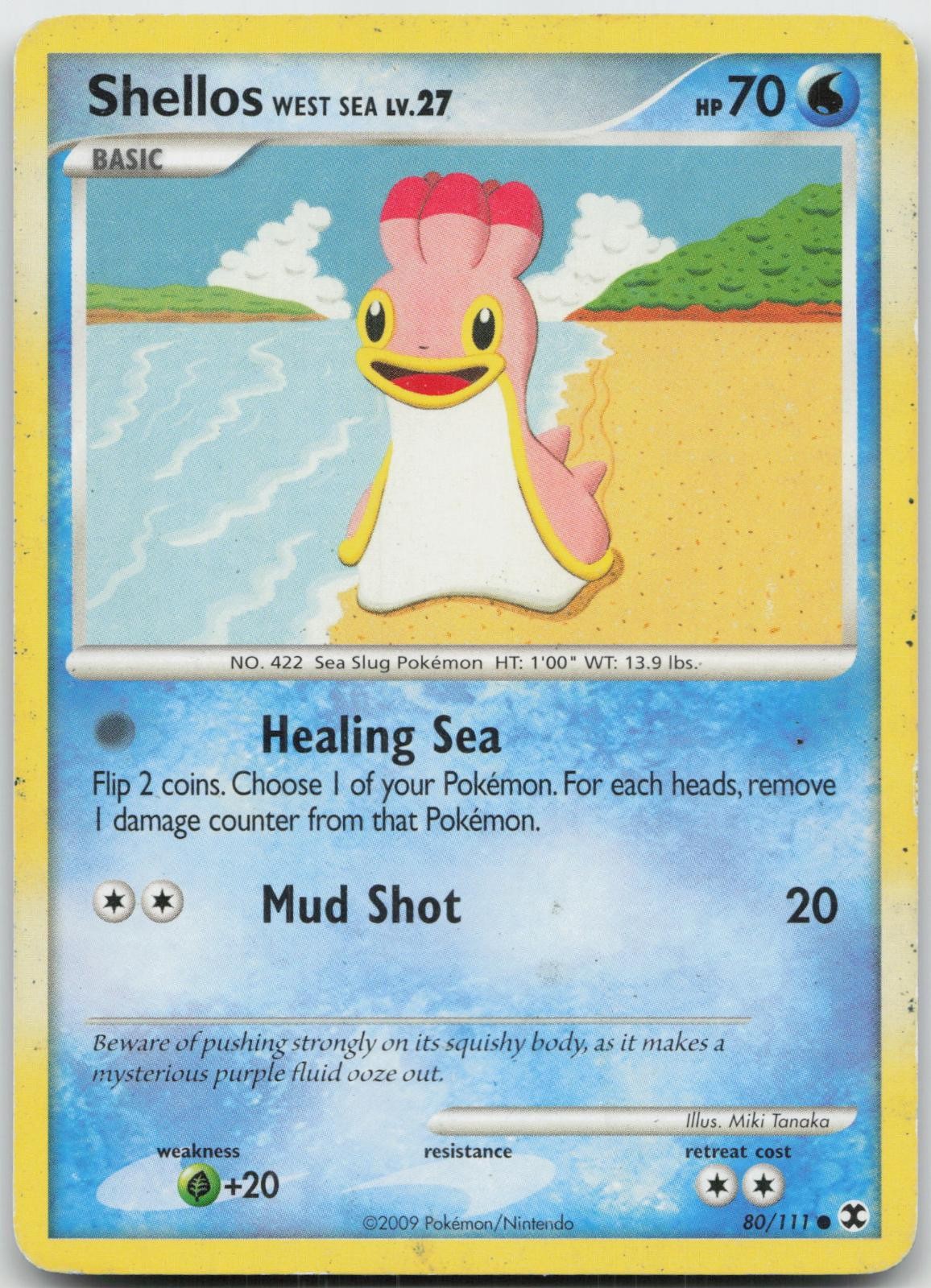Shellos West Sea 80/111 Common Rising Rivals Pokemon Moderately Played