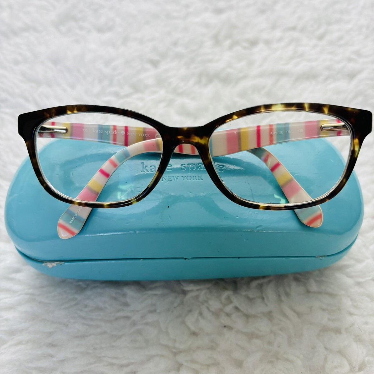 Kate Spade Tortoise Shell Sunglasses with Turquoise Case Kate Spade Nataly X8Q Blue Tortoise Eyeglasses  main image 2