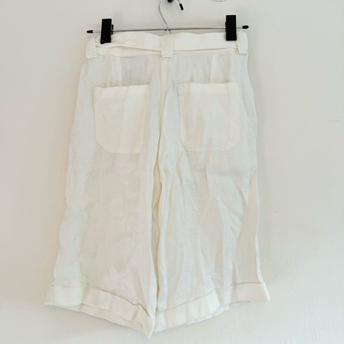Pantalones cortos Massimo Dutti de lino blanco para mujer talla 2 nuevos con etiquetas - Imagen 2 de 8