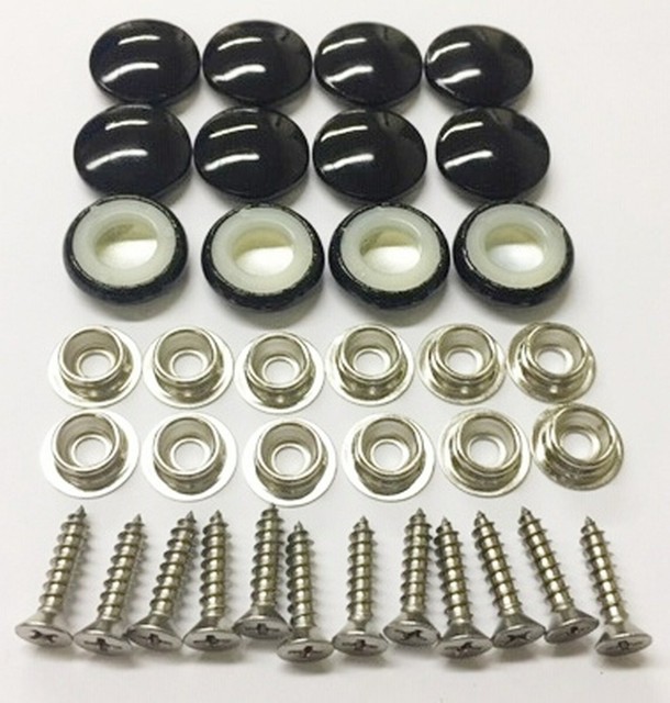 25 Dura Snap Upholstery Buttons High Gloss Black Vinyl Choice Of Size