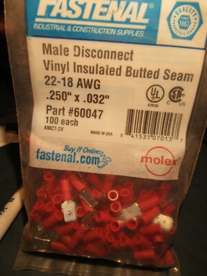 Ｔ 100) 22-16 AWG #8 Stud Vinyl Insulated Butted Seam Funnel Entry