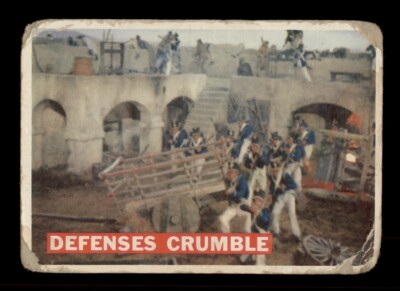 1956 TOPPS DAVY CROCKETT ORANGE BACK #70 DEFENSES CRUMBLE (LOW GRADE)