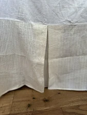 King Bed Skirt Ivory 100% Cotton 18” Drop Box Pleated Plisse Somerfield