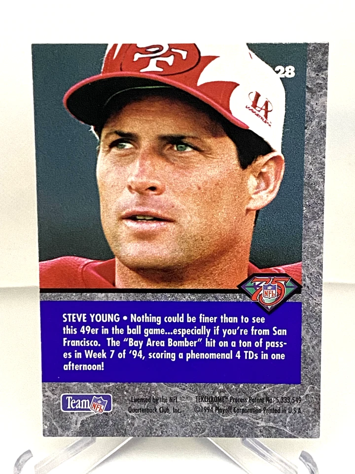 1994 PLAYOFF CONTENDERS STEVE YOUNG SAN FRANCISCO 49ers CARD #28 - Image 2 of 2