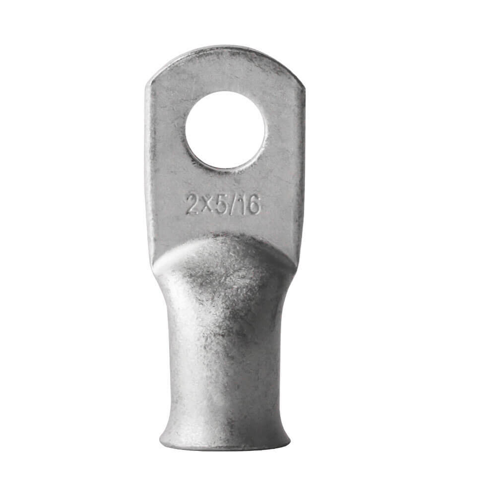 2 AWG Copper Lug - 5/16 Ring Terminal - 10 or 100 Pack