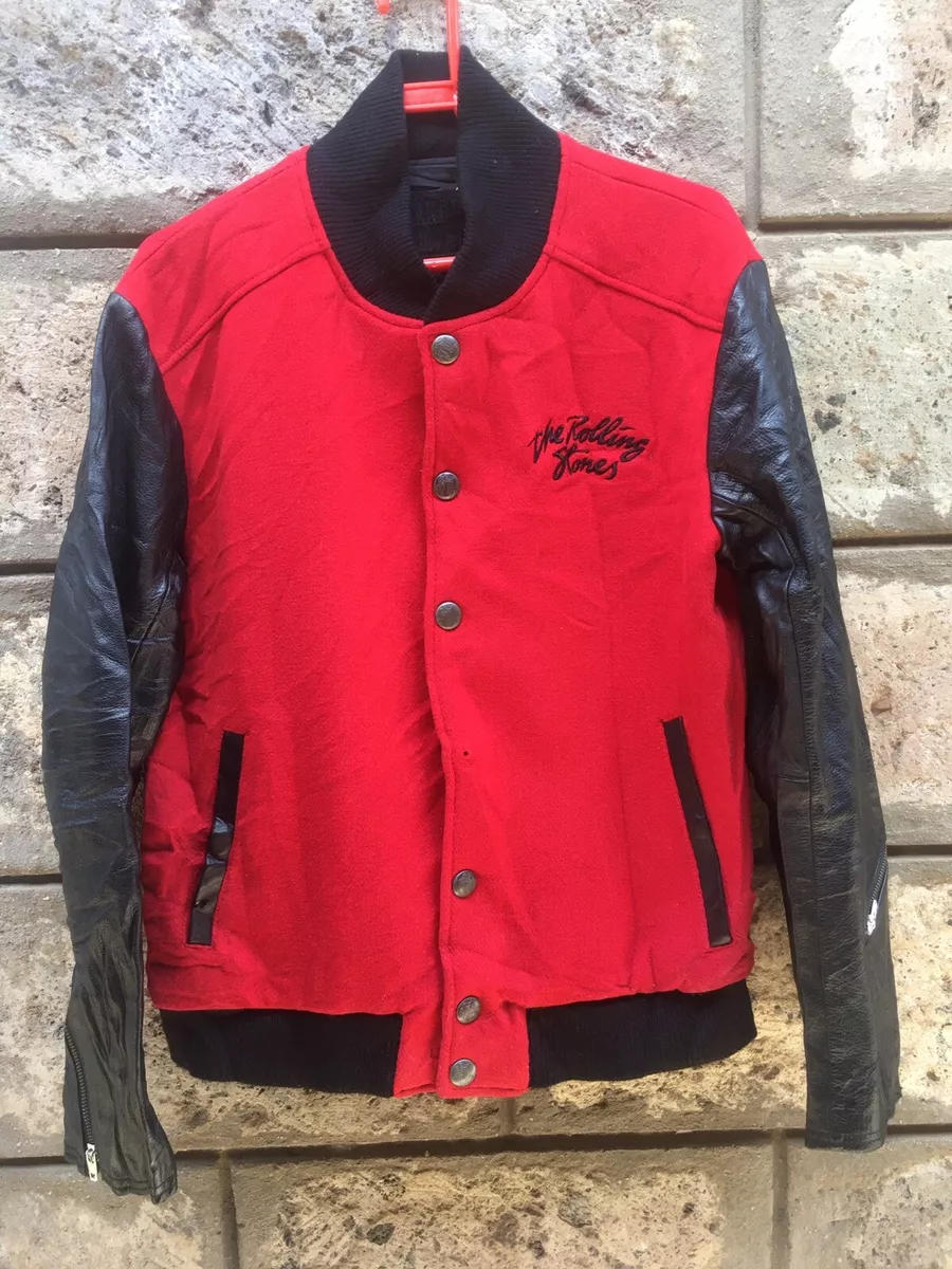 Jackrose Vintage X Rolling Stones Red /Black Riding WOMENS Varsity Jacket S