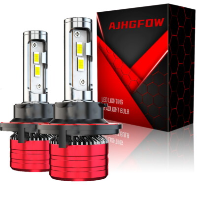 AJHGFOW 9008 H13 LED Headlight Bulbs Kit High Low Beam Super Bright Canbus 6000K
