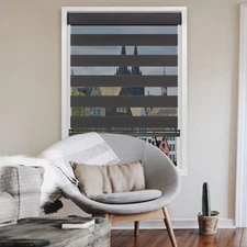 Changshade Window Blinds 85% Blackout Roller Anti Uv Sheer Shades Zebra Shade