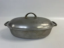 Vintage Griswold #3 Cast Aluminum Oval Roaster with Lid A483 & A483G