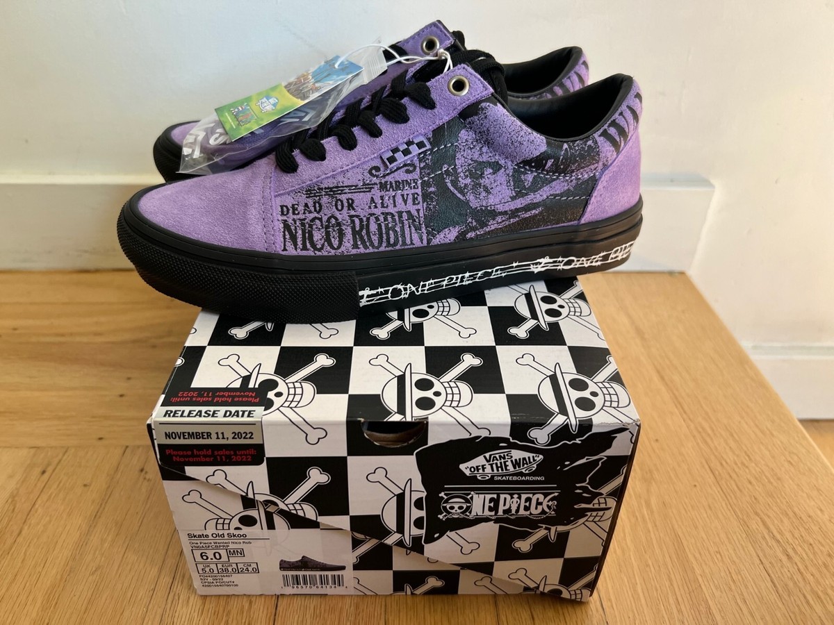 Vans x One Piece Skate Old Skool Nico Robin Purple Black Japan