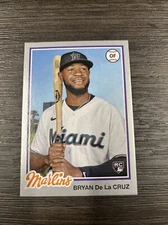 2022 Archives Base Silver #138 Bryan De La Cruz RC 94/99 - Miami Marlins