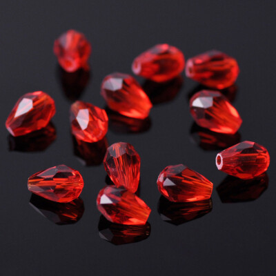 50pcs 7x5mm Small Teardrop Faceted Crystal Glass Losse Beads Bulk Wholesale Lot
