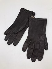 Vintage Girls' Leather Brown Gloves