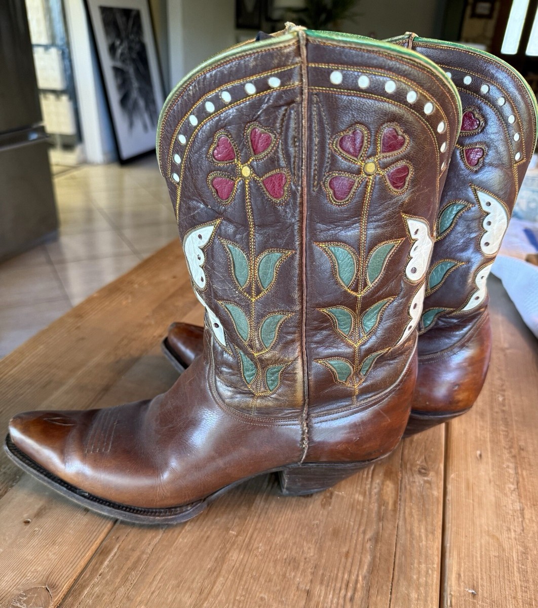 1940's MENS VINTAGE TONY LAMA CUSTOM HANDMADE PEEWEE COWBOY BOOTS