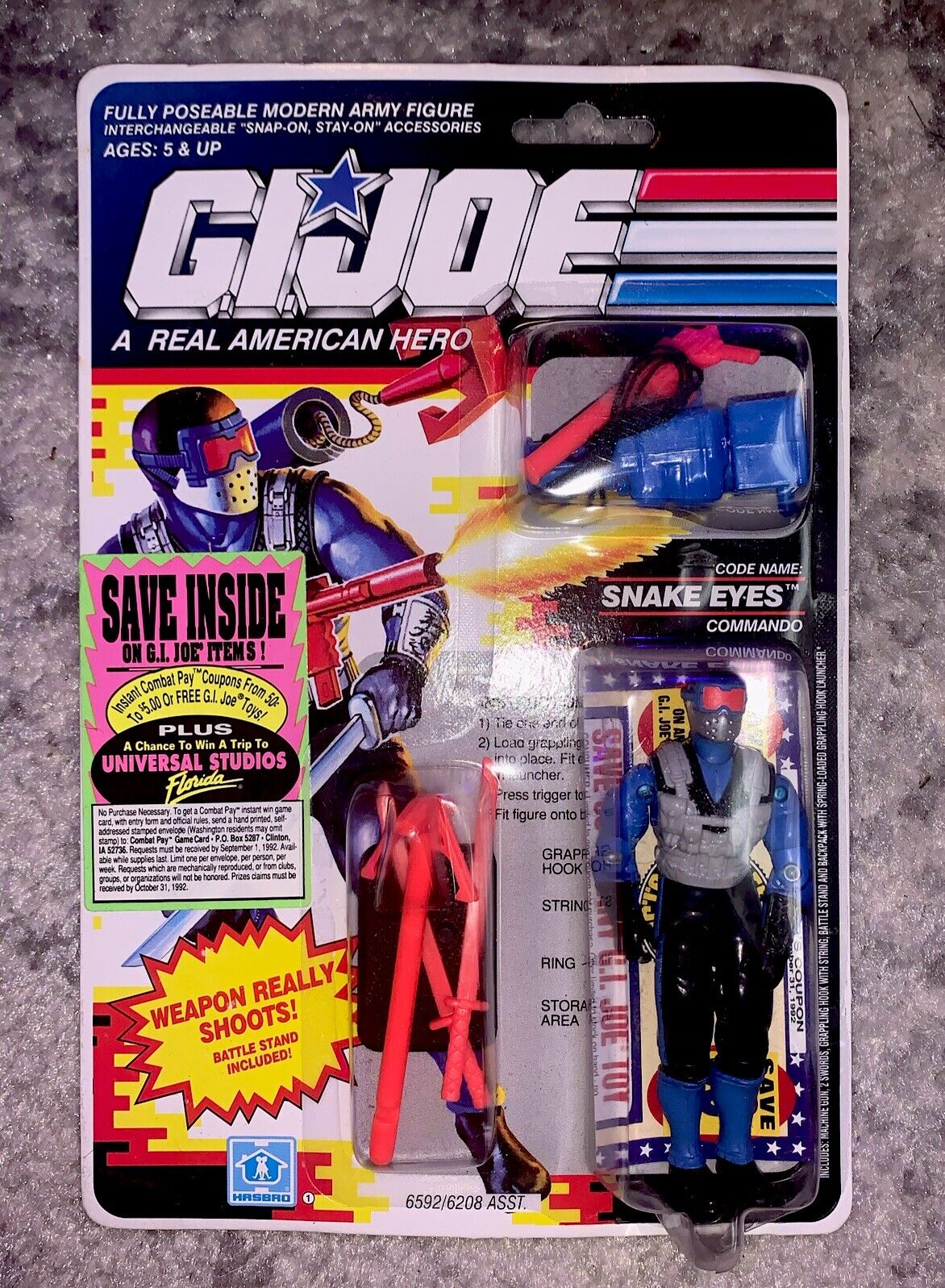 GI Joe Snake Eyes Commando V4 MOC 1990 Hasbro Vintage Special Offer