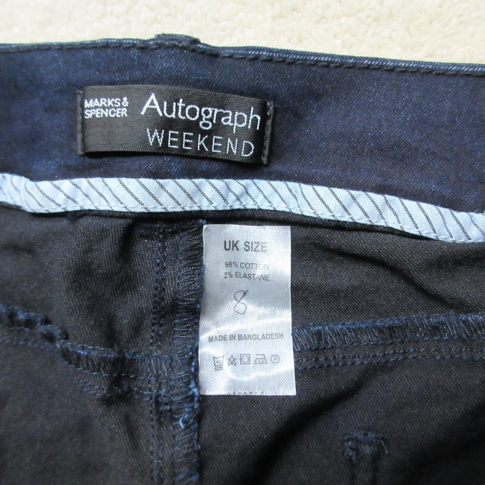 M&S Autograph Jeans Womens UK 8 Blue Dark Wash Skinny Denim EU 36 - Image 2 of 4