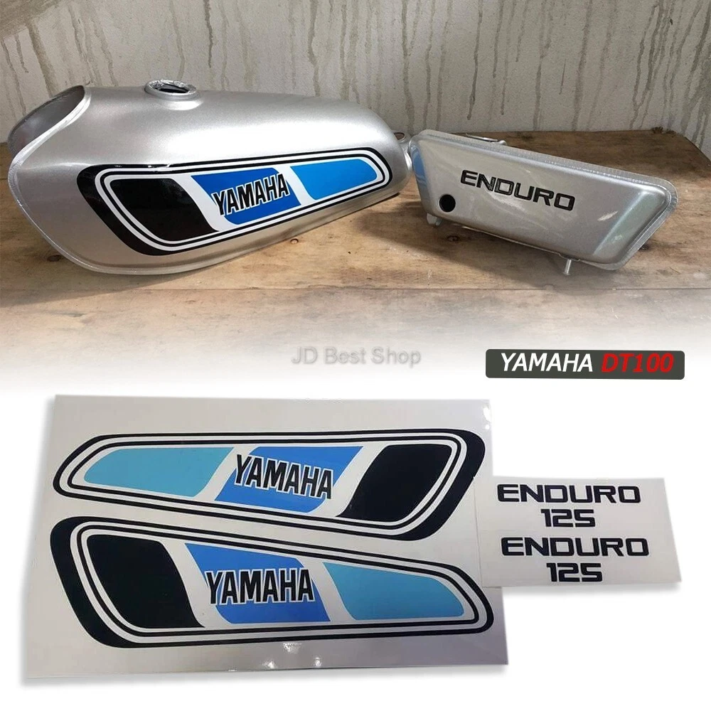 DT125 ENDURO Blue Sticker Fuel Tank Gas Set Side L/R Emblem For Yamaha DT125 Jap - Picture 1 of 5