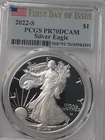 2022-S Proof $1 American Silver Eagle PCGS PR70DCAM FDOI Flag Label