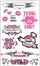 8 Girls Night Out Temporary Tattoos Bachelorette Wild Final Fling Tying Knot