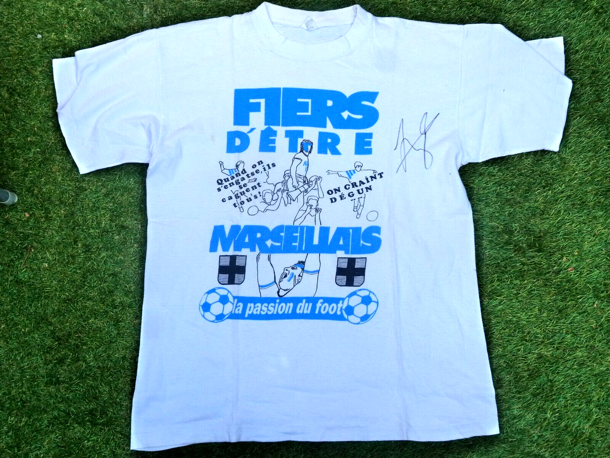 Ancien T shirt OLYMPIQUE DE MARSEILLE OM signé JOEY BARTON ultra