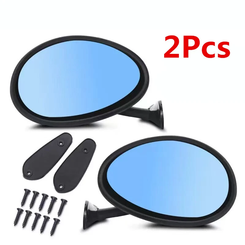 Автомобиль классический ретро двери крыло боковое зеркало матовый зеркало заднего вида черный L + R синий набор - Изображение 2 из 4