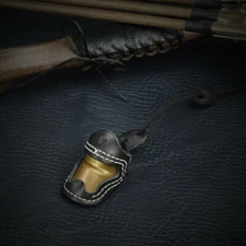 Archery Thumb Ring Soft Leather Finger Guard Protector for Recurve Bow Black