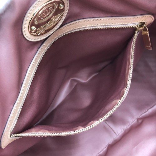 Tod's D Styling Handbag Tote Leather Pink Beige Women's Made in Italy - Picture 8 of 24