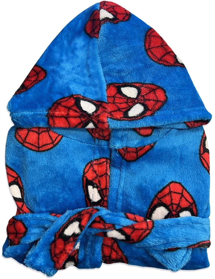 Плюшевый мягкий коралловый флисовый халат с капюшоном для мальчиков Spiderman - Изображение 3 из 4