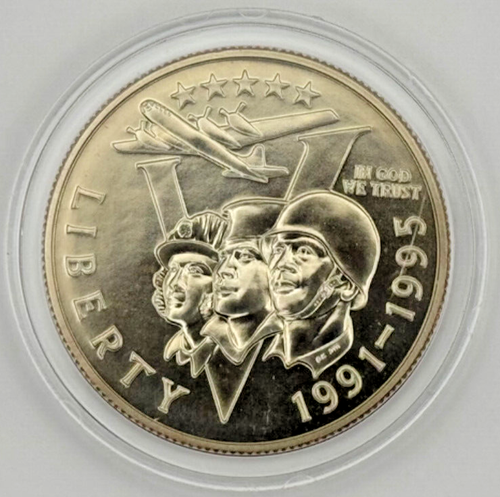 LOT G-0190: 1991-1995-P U.S. Commem, WII 50th Anniversary, Half Dollar - Picture 2 of 2