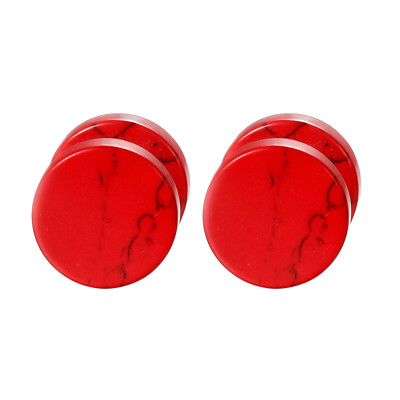 2-8PCS Immitation Marble Barbell Stud Earrings Cheater Fake Ear Plugs Men Women