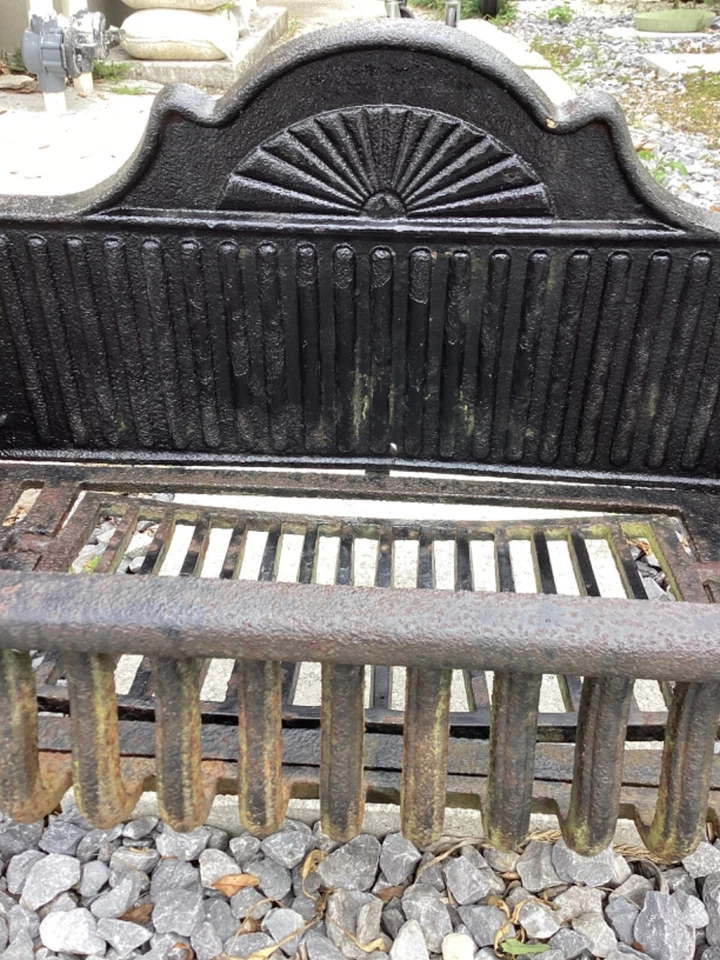 Antique Victorian Rustic Heavy Cast Iron Fireplace Log Holder Coal Basket Insert - Image 2 of 4