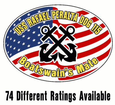 USS RAFAEL PERALTA DDG 115 Oval Decal / Sticker Military USN U S Navy S05A