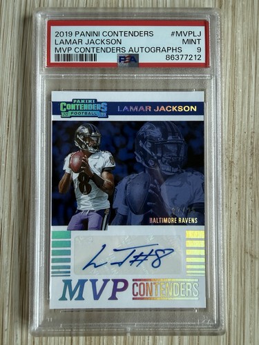 2019 Panini Contenders Lamar Jackson MVP Contenders Auto #/25 PSA 9 #MVP-LJ