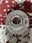 Vintage Footed Crystal Bowl, Scalloped Edge, Frosted Etched Flowers — photo 5