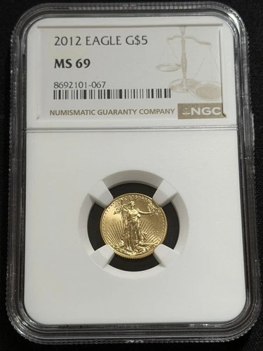 2012 $5 American Gold Eagle 1/10 oz NGC MS69 Gold Coin