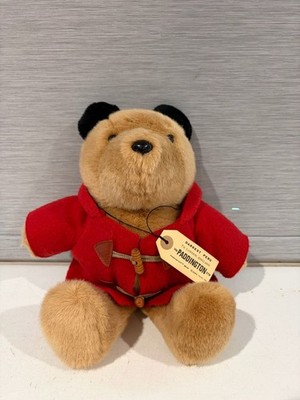 Vintage 12  Paddington Bear Plush with Red Duffle Coat