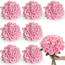 200 Pcs Realistic Pink Silk Roses for Weddings  Home Decor