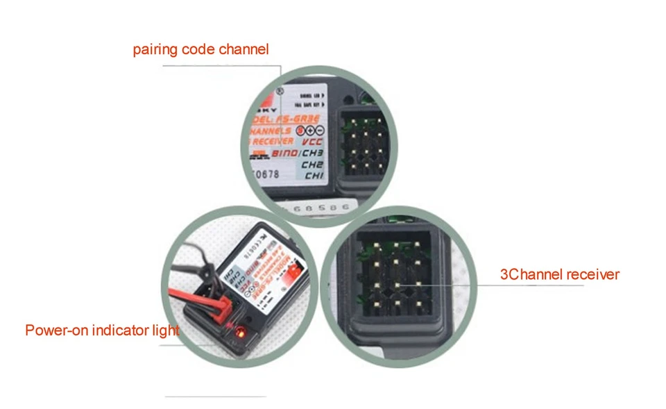2x Flysky FS-GR3E Receiver 2.4GHz 3CH For FS-GT2  FS-GT3B FS-GT2E Transmitter - Image 4 of 4