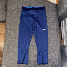 Nike Pro Elite Running Tights Blue Made In USA Olympic Size S Slim Fit Athlete
