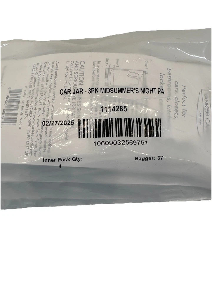 12 Midsummer's Night Scent Yankee Candle Car Jar Air Freshener 4 Cards Of 3 = 12 - Image 3 of 4