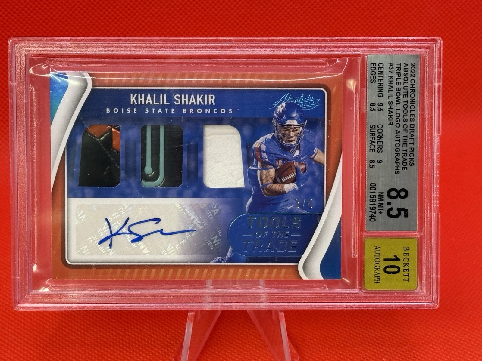 Khalil Shakir Panini Chronicles Draft Picks Absolute Tools of the Trade Triple Jersey Autograph #TTTKHS Base