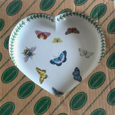 Piatto Portmeirion giardino botanico farfalle forma cuore nuovo con scatola oggetto raro