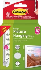 Command Picture & Frame Hanging Strips Value Pack, Large, White - 12 Pairs (24 1.21 per strip