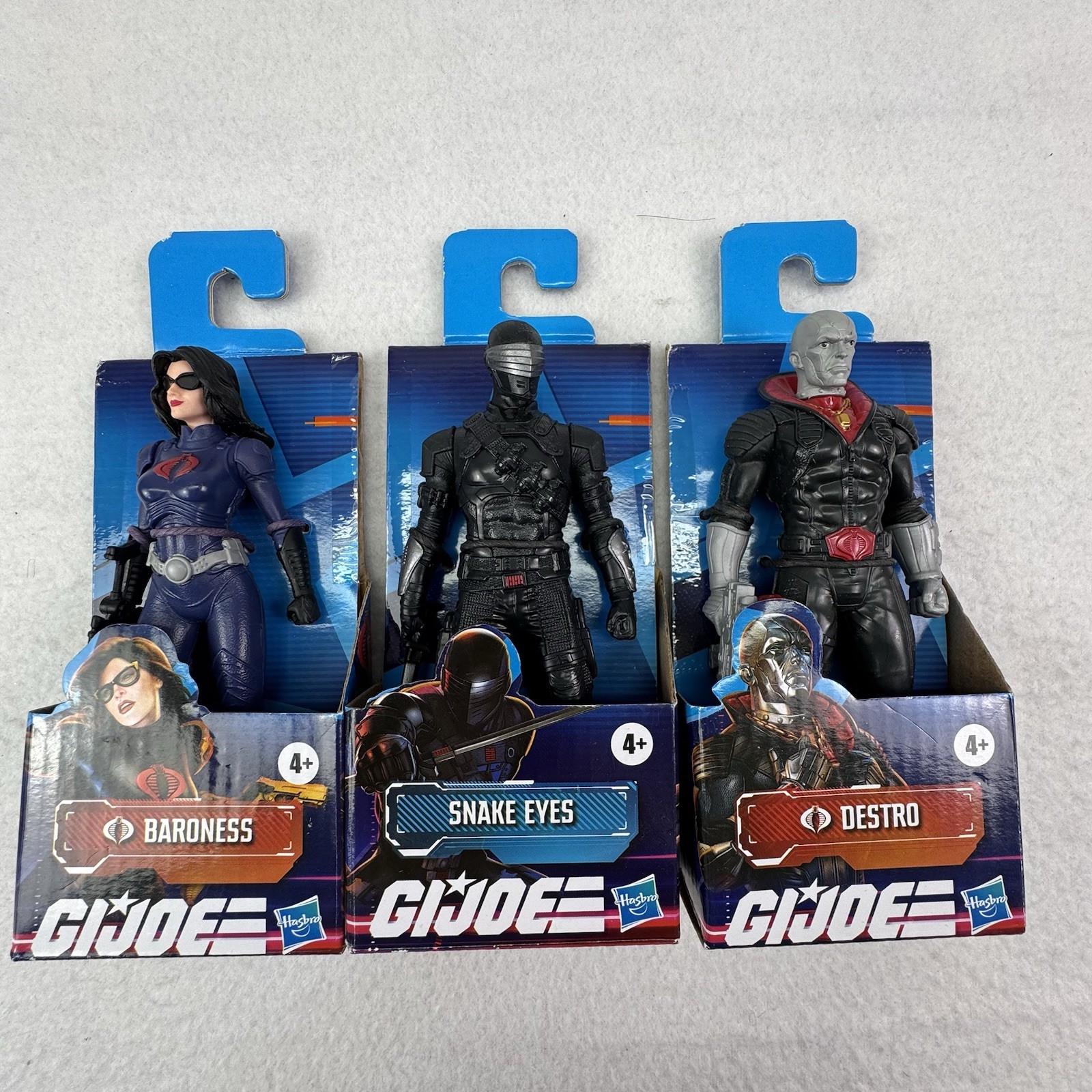Lot Of GI Joe SNAKE EYES/BARONESS/DESTRO 5.5" Action Figures 2022 Hasbro Villans
