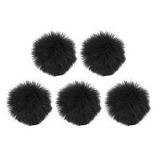 5 x Furry Microphone Windscreen 10mm x 55mm Black