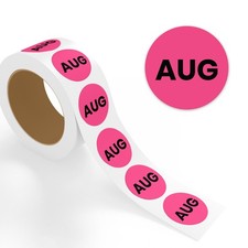 StickerJet Month Labels   500 Pcs Roll Round Paper Stickers, Strong Adhesive