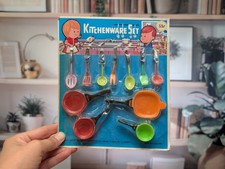 Vintage 60s F.W. Woolworth Toy Kitchenware Set 11 Pc Sealed Hong Kong Barbie